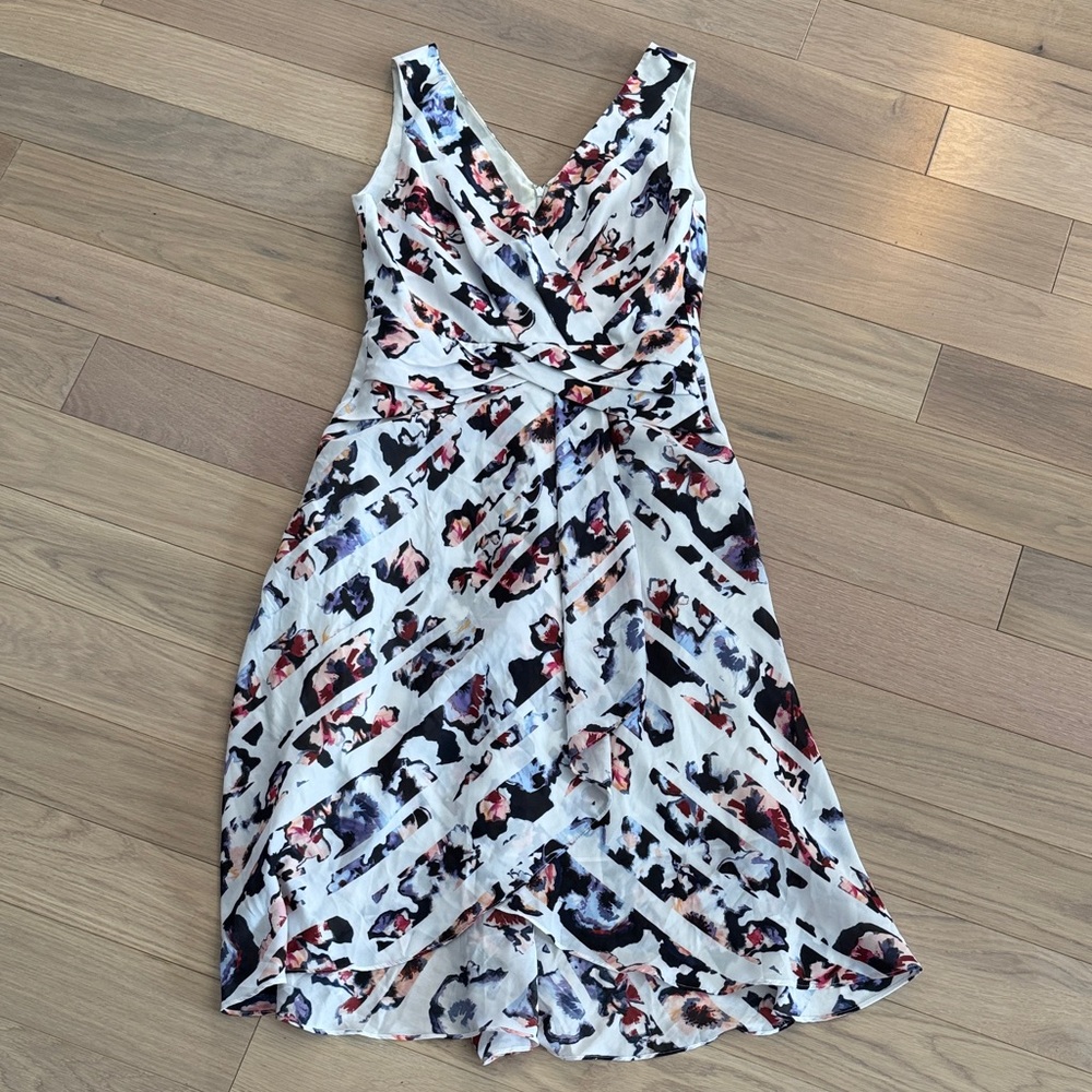 White House Black Market Abstract Floral Midi Dress